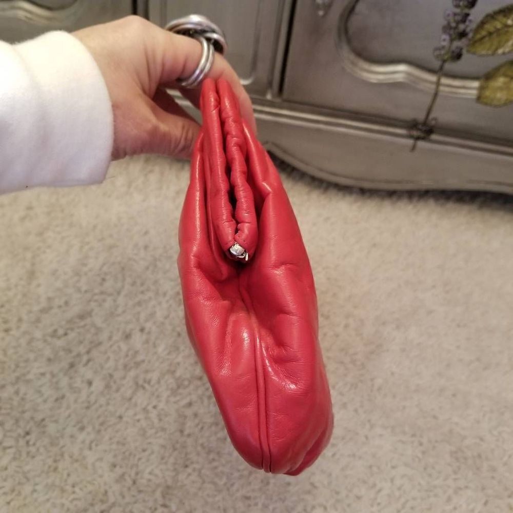 Anne Klein for Calderon Red Leather Purse Clutch - Picture 7 of 10